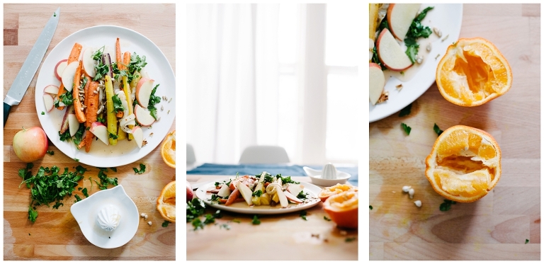 roasted carrots + shaved apple salad recipe from dollyandoatmeal blog photos by Jasmine Pulley for wildlyspun.com -3